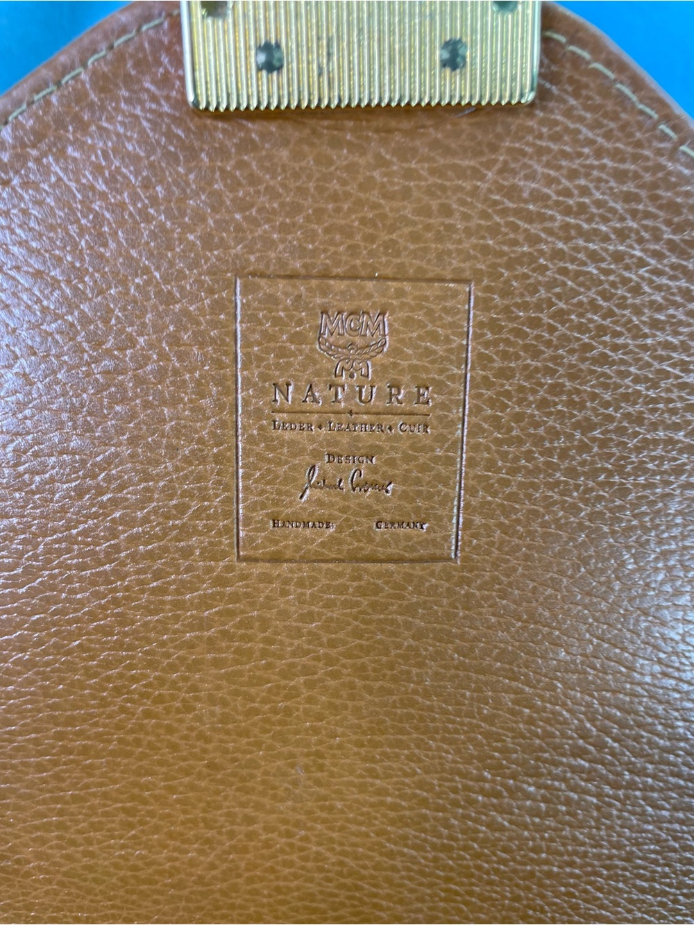 MCM rare Nature line Tan Leather Shoulder Bag with Gold Hardware - Picture 6 of 11